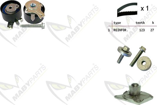 Mabyparts OBKWP0061 - Pompe à eau + kit de courroie de distribution droxauto.com