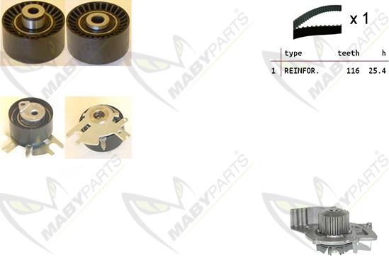 Mabyparts OBKWP0068 - Pompe à eau + kit de courroie de distribution droxauto.com