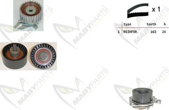Mabyparts OBKWP0088 - Pompe à eau + kit de courroie de distribution droxauto.com