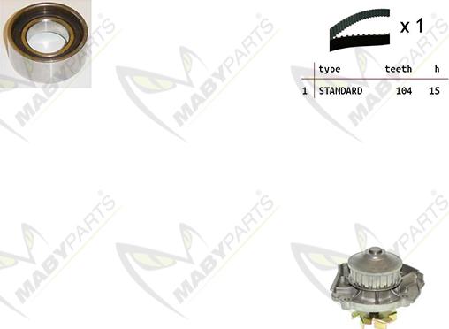 Mabyparts OBKWP0072 - Pompe à eau + kit de courroie de distribution droxauto.com