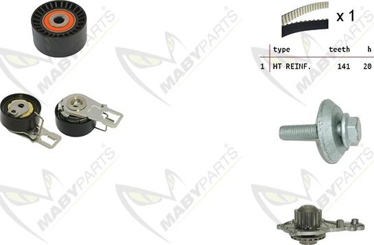Mabyparts OBKWP0140 - Pompe à eau + kit de courroie de distribution droxauto.com