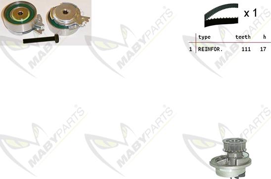 Mabyparts OBKWP0142 - Pompe à eau + kit de courroie de distribution droxauto.com