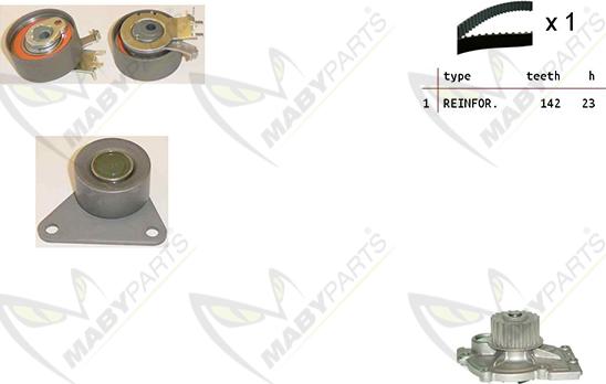 Mabyparts OBKWP0153 - Pompe à eau + kit de courroie de distribution droxauto.com
