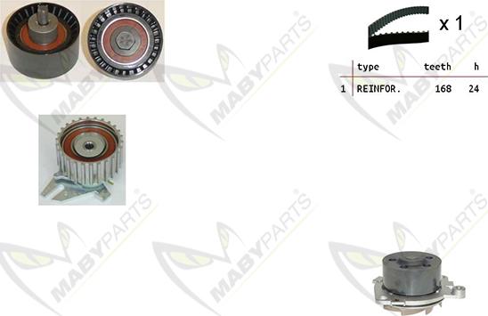 Mabyparts OBKWP0157 - Pompe à eau + kit de courroie de distribution droxauto.com