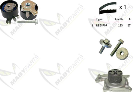 Mabyparts OBKWP0109 - Pompe à eau + kit de courroie de distribution droxauto.com
