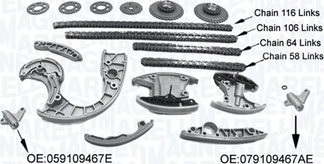 Magneti Marelli 341500001580 - Kit de distribution par chaîne droxauto.com