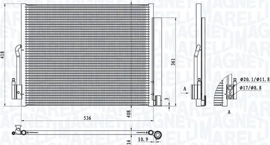 Magneti Marelli 350203872000 - Condensateur, climatisation droxauto.com