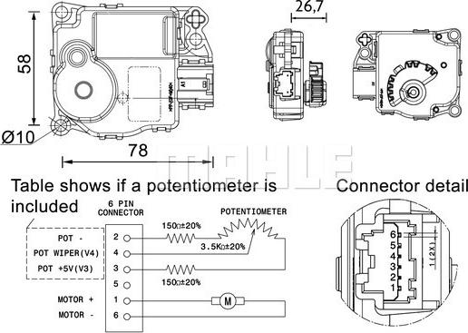 MAHLE AA 58 000P - Élément d'ajustage, clapet de mélange droxauto.com