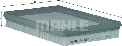 MAHLE LX 687 - Filtre à air droxauto.com