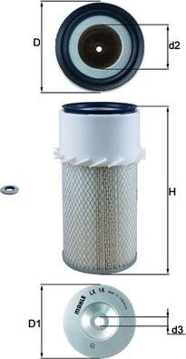 MAHLE LX 16 - Filtre à air droxauto.com