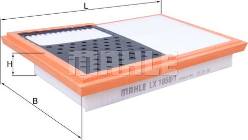 MAHLE LX 1850/1 - Filtre à air droxauto.com