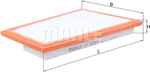 MAHLE LX 1850/2 - Filtre à air droxauto.com