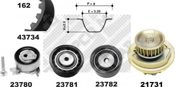 Mapco 41739/1 - Pompe à eau + kit de courroie de distribution droxauto.com