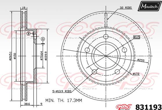 Maxtech 5455510 - Fusée d'essieu, suspension de roue droxauto.com