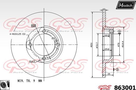 Maxtech 5455511 - Fusée d'essieu, suspension de roue droxauto.com