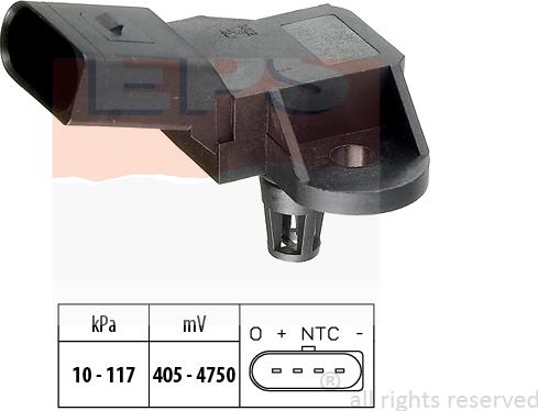 MDR EPS-1993 090 - Capteur, pression des gaz échappement droxauto.com
