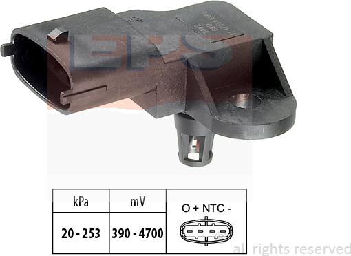 MDR EPS-1993 092 - Capteur, pression des gaz échappement droxauto.com