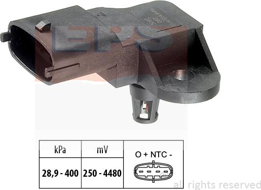 MDR EPS-1993 357 - Capteur, pression des gaz échappement droxauto.com