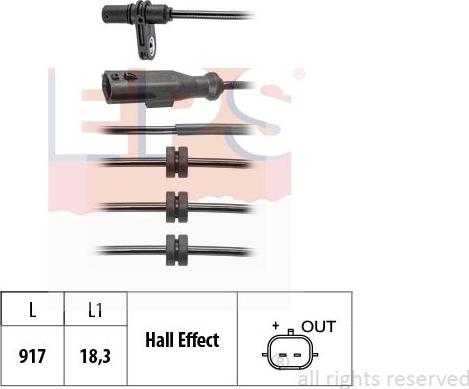 MDR EPS-1960 254 - Capteur, vitesse de roue droxauto.com