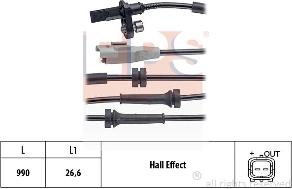MDR EPS-1960 209 - Capteur, vitesse de roue droxauto.com