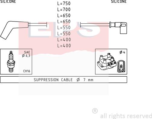 MDR EPS-1499 107 - Kit de câbles d'allumage droxauto.com