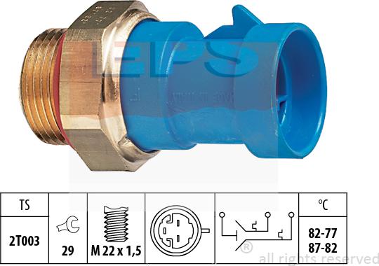 MDR EPS-1850 653 - Interrupteur de température, ventilateur de radiateur droxauto.com