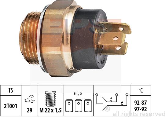 MDR EPS-1850 612 - Interrupteur de température, ventilateur de radiateur droxauto.com