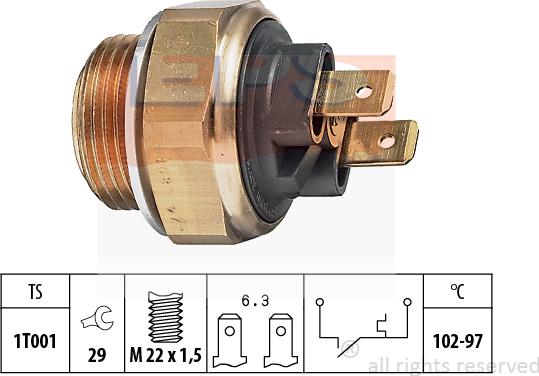 MDR EPS-1850 013 - Interrupteur de température, ventilateur de radiateur droxauto.com