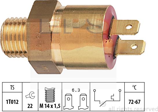 MDR EPS-1850 142 - Interrupteur de température, ventilateur de radiateur droxauto.com