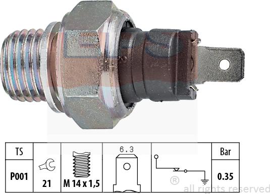 MDR EPS-1800 006 - Capteur, pression d'huile droxauto.com