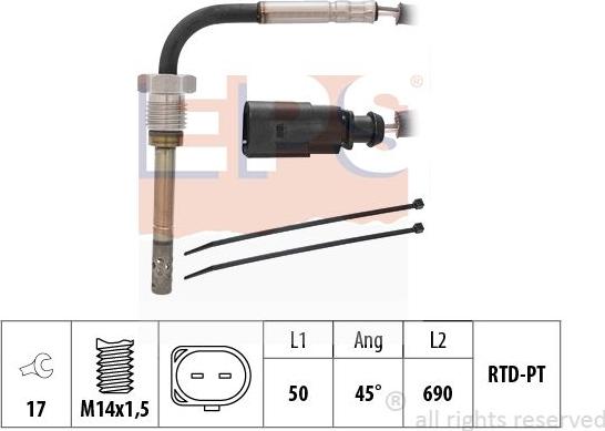 MDR EPS-1220 326 - Capteur, température des gaz droxauto.com