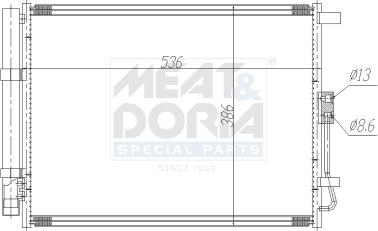Meat & Doria 991196 - Condensateur, climatisation droxauto.com