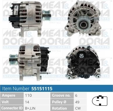 Meat & Doria 55151115 - Alternateur droxauto.com
