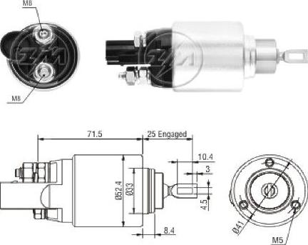 Messmer ZM8381 - Contacteur, démarreur droxauto.com