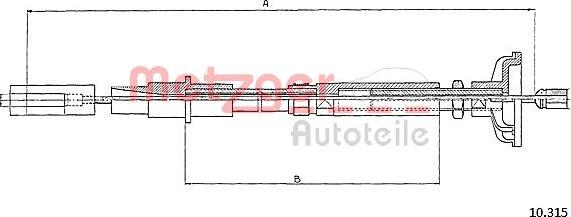 Metzger 10.315 - Tirette à câble, commande d'embrayage droxauto.com