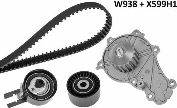 MGA 938K1 - Pompe à eau + kit de courroie de distribution droxauto.com