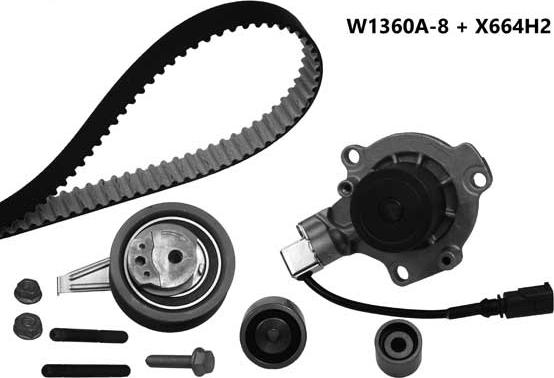 MGA 1360K3 - Pompe à eau + kit de courroie de distribution droxauto.com