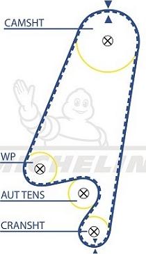 MICHELIN EngineParts SMATB0029 - Courroie de distribution droxauto.com