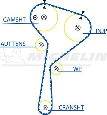 MICHELIN EngineParts SMATB0112 - Courroie de distribution droxauto.com
