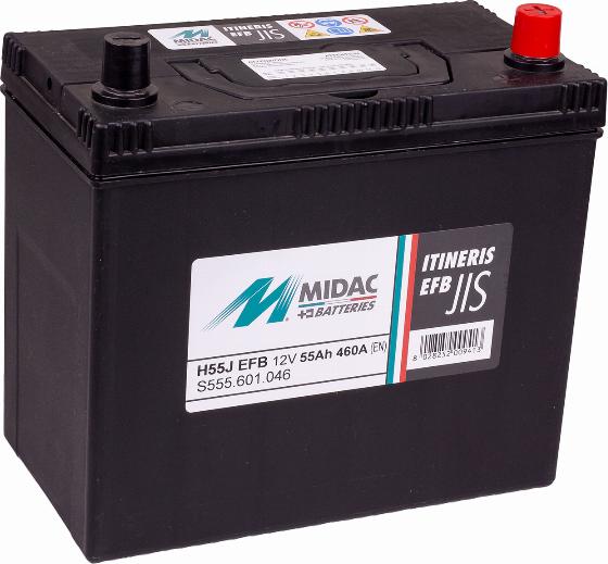 MIDAC IT55J EFB - Batterie de démarrage droxauto.com