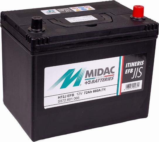 MIDAC IT72J EFB - Batterie de démarrage droxauto.com