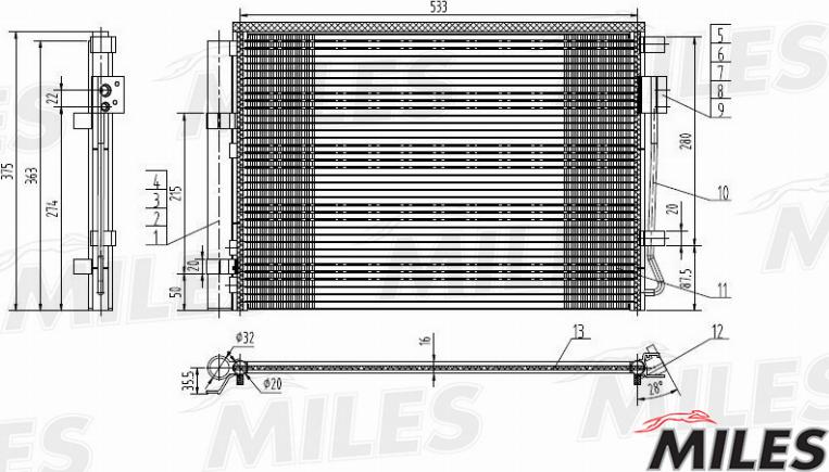 Miles ACCB002 - Condensateur, climatisation droxauto.com