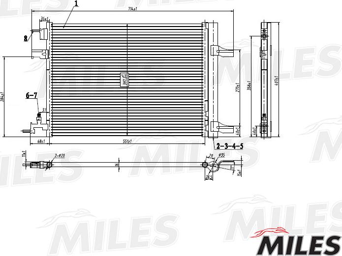 Miles ACCB014 - Condensateur, climatisation droxauto.com