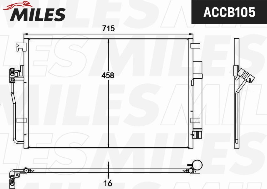 Miles ACCB105 - Condensateur, climatisation droxauto.com