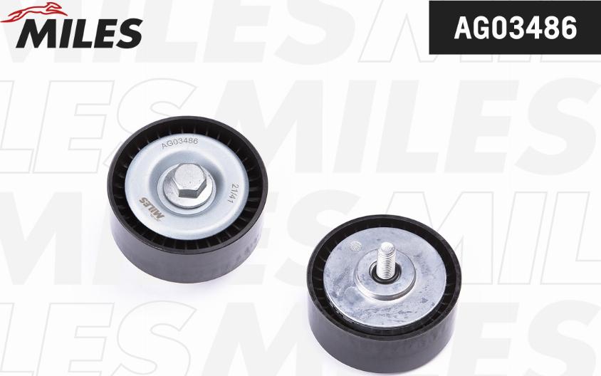 Miles AG03486 - Poulie renvoi / transmission, courroie trapézoïdale à nervures droxauto.com