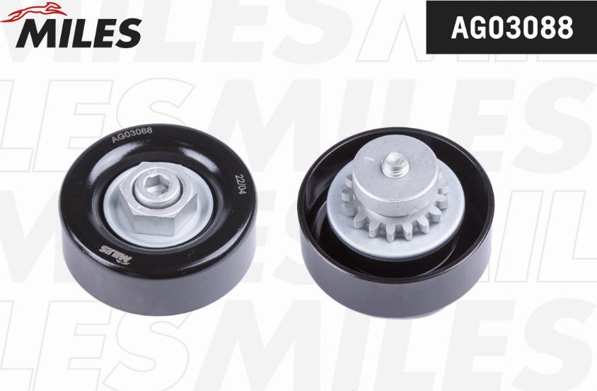 Miles AG03088 - Poulie renvoi / transmission, courroie trapézoïdale à nervures droxauto.com