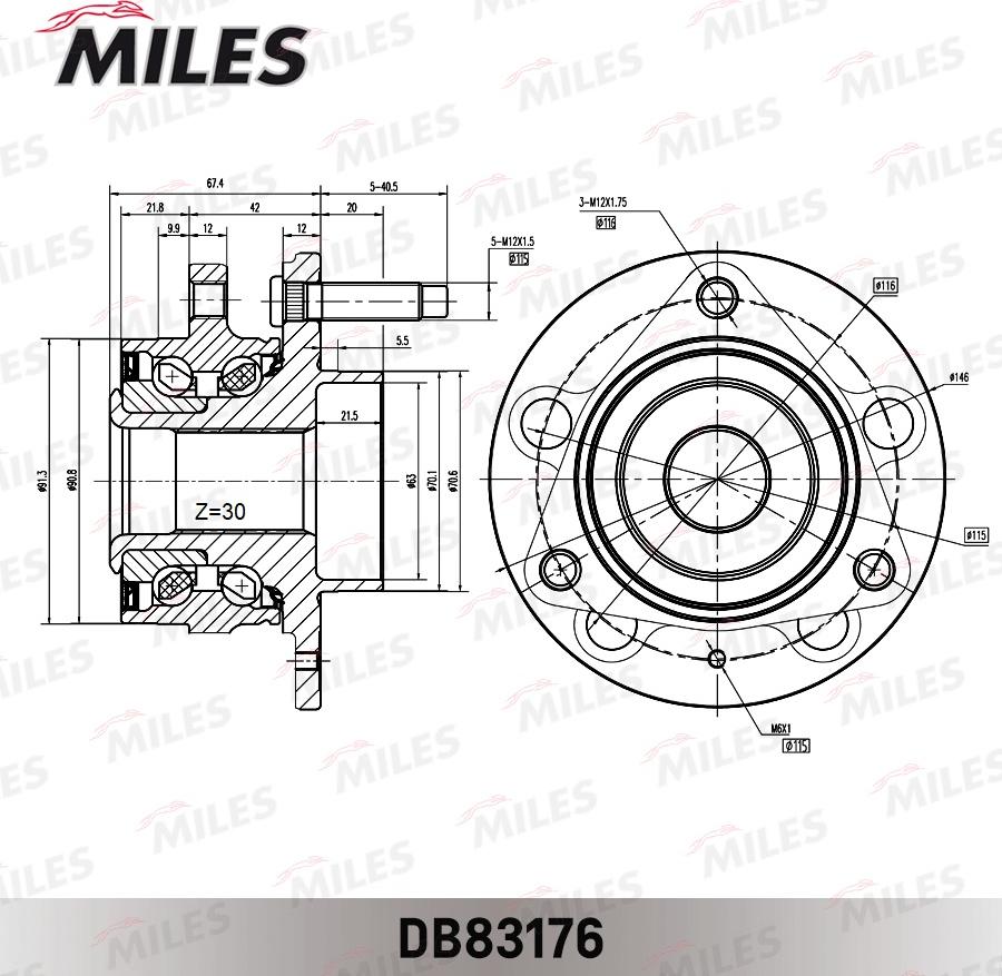 Miles DB83176 - Kit de roulements de roue droxauto.com