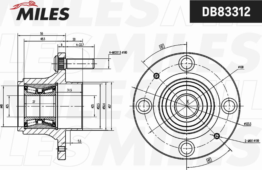 Miles DB83312 - Kit de roulements de roue droxauto.com