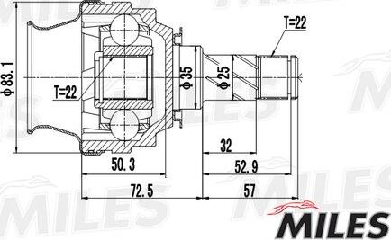 Miles GA10021 - Jeu de joints, arbre de transmission droxauto.com