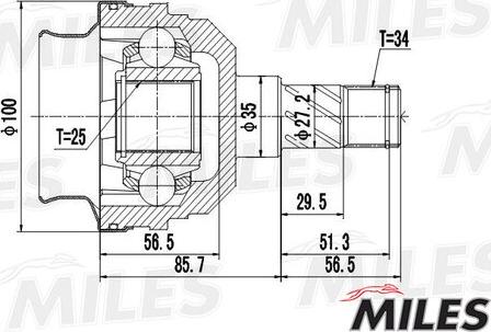 Miles GA10022 - Jeu de joints, arbre de transmission droxauto.com